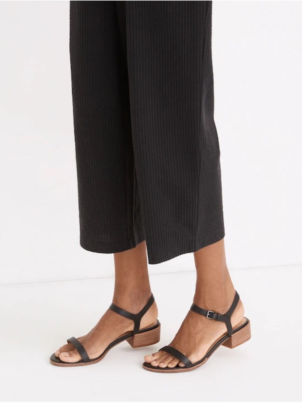 Madewell Classic Louise Black Leather Ankle Strap Sandal - Picture 4 of 6